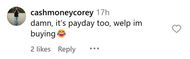Fan's reaction to the collaboration (Image via Instagram)